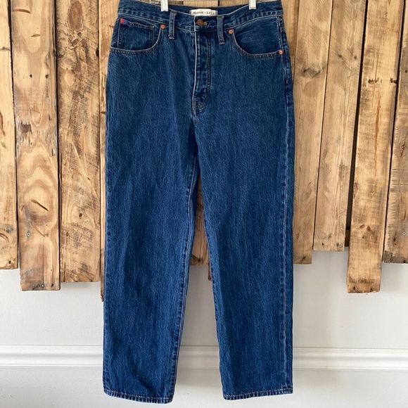 Madewell x Kule The Dad Jean Button Fly Dark Wash Size 27 FITS LARGE - Picture 1 of 16